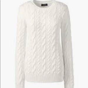NWT Lands' End Drifter Cable Knit Sweater Small